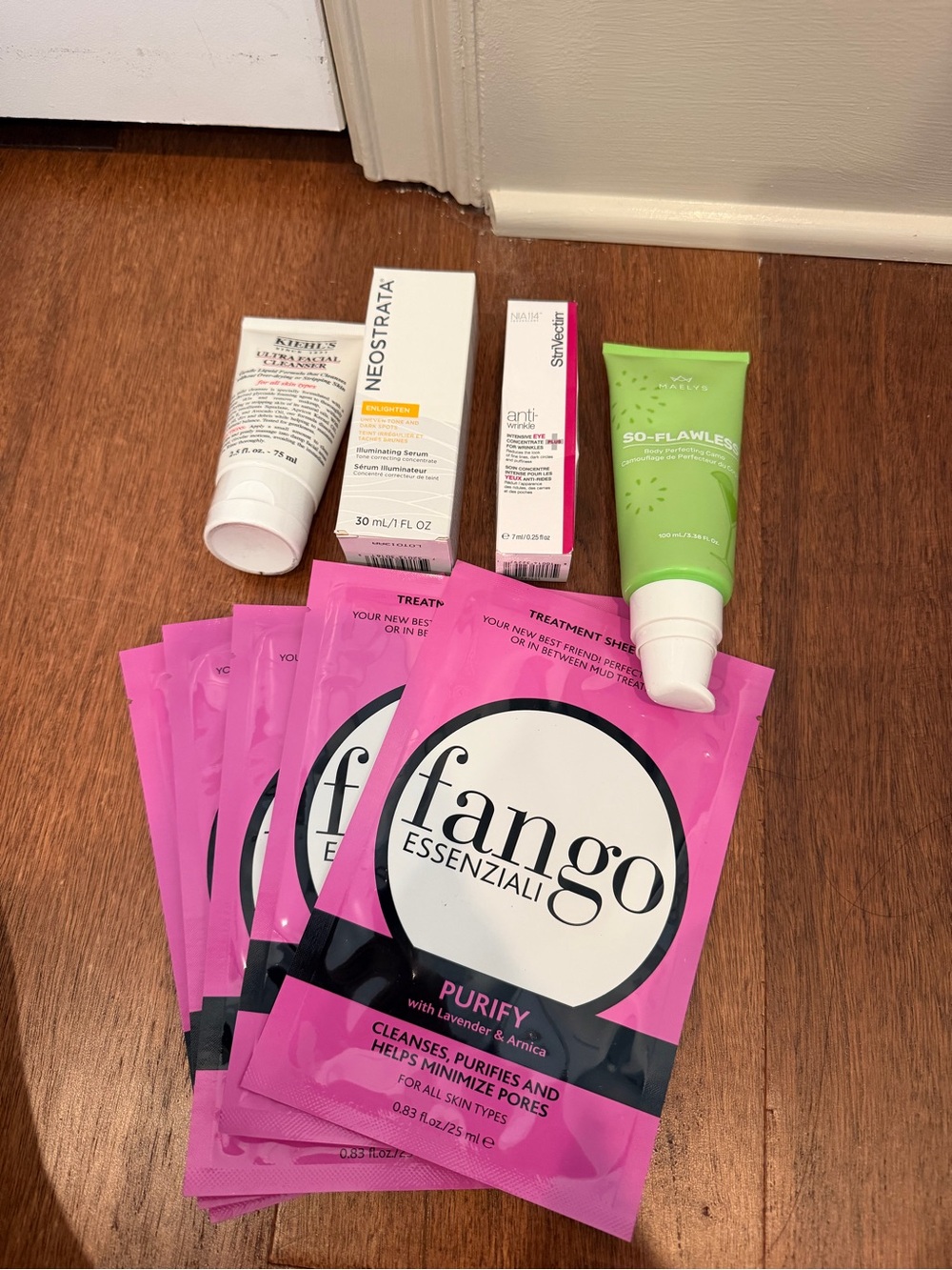 Fango masksx5, Maeleys go flawless,StriVectin eye cream,Neostrata, Kiel’s